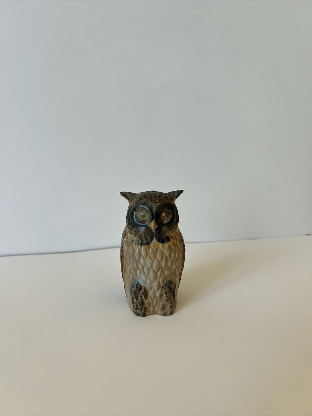 Vintage great horned owl ceramic Japan MCM decor